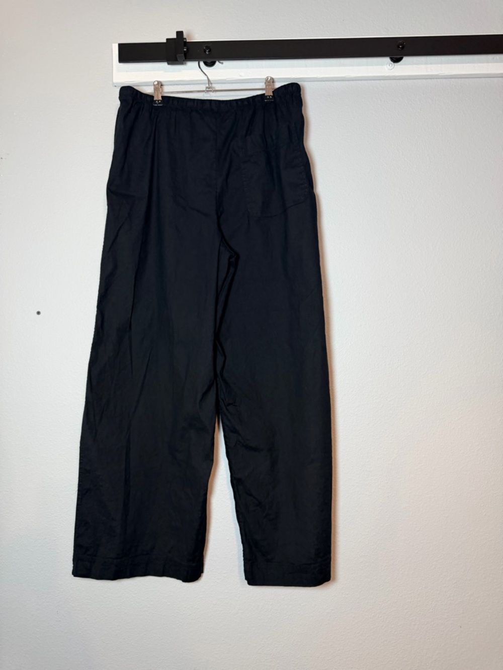 Athleta Paradise Midrise Wide Leg Linen Blend Pant Womens Size Medium Black - Picture 5 of 10